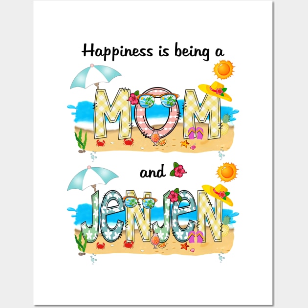 Happiness Is Being A Mom And Jenjen Summer Beach Happy Mother's Wall Art by KIMIKA